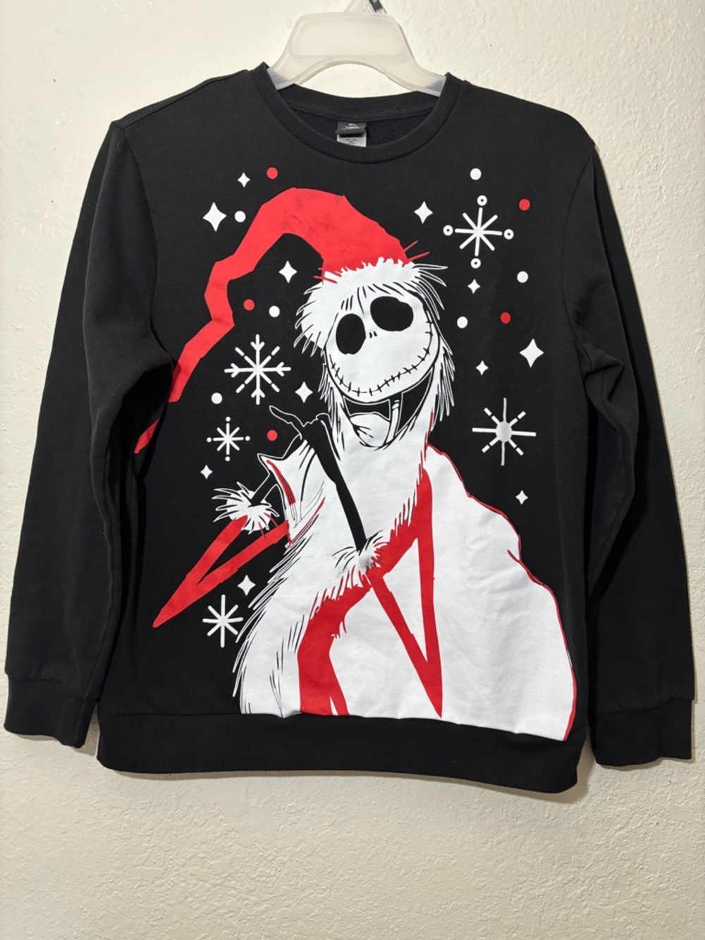 Disney Black Red and White Jack Skellington Crewneck Sweater